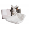 Doudou Lapin Mouchoir Doudou et Compagnie – Blanc cassé & Bleu | Cadeau naissance doux et sécurisé