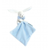 Doudou Lapin Mouchoir Doudou et Compagnie – Blanc cassé & Bleu | Cadeau naissance doux et sécurisé